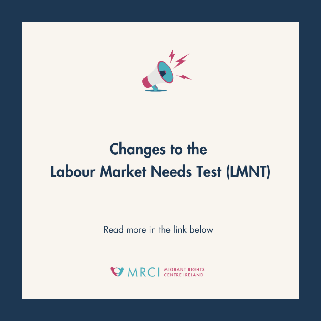 Changes to the Labour Market Needs Test (LMNT)